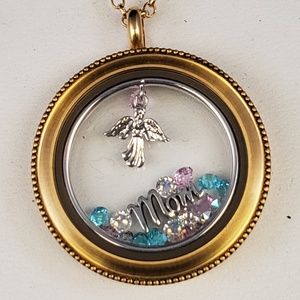 Origami Owl Lg Gold Angel Locket